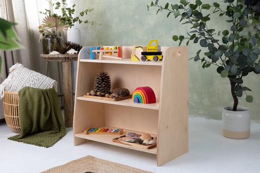 Enhance Playtime Handcrafted Toy Shelf for Kids Rooms