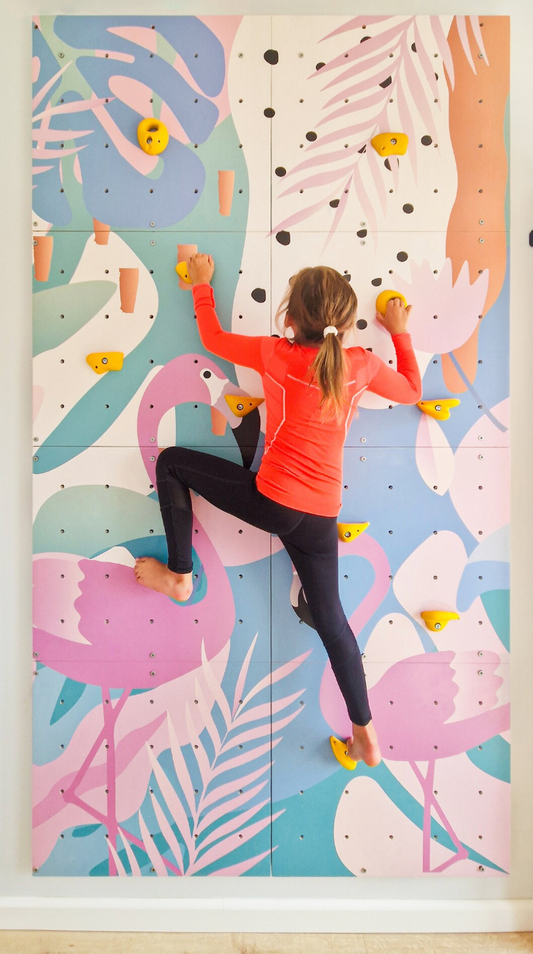 Flamingo Sticker Climbing Wall: Fun and Colorful
