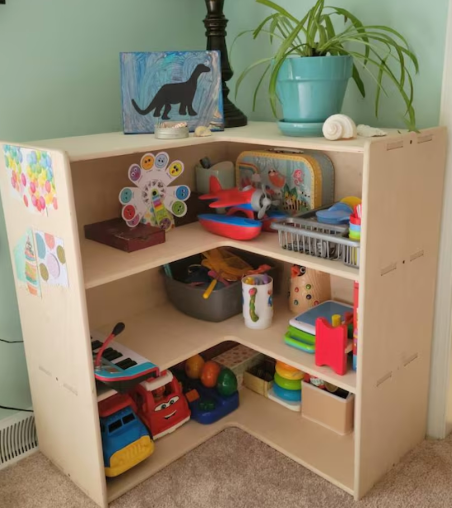 Montessori Toy Shelf Toddler Corner Toy Shelf