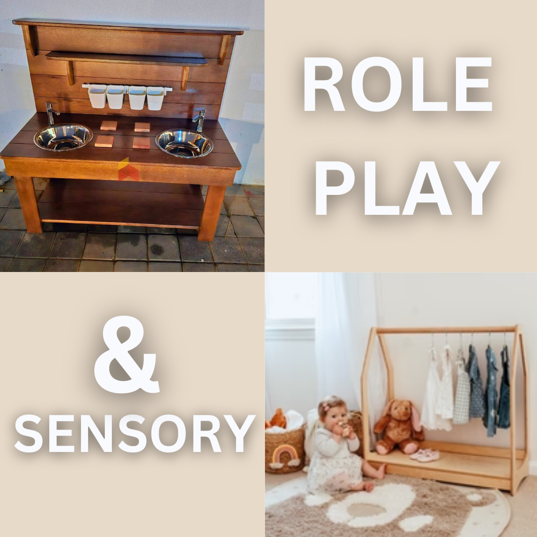 Sensory. role play for kids wooden furniture