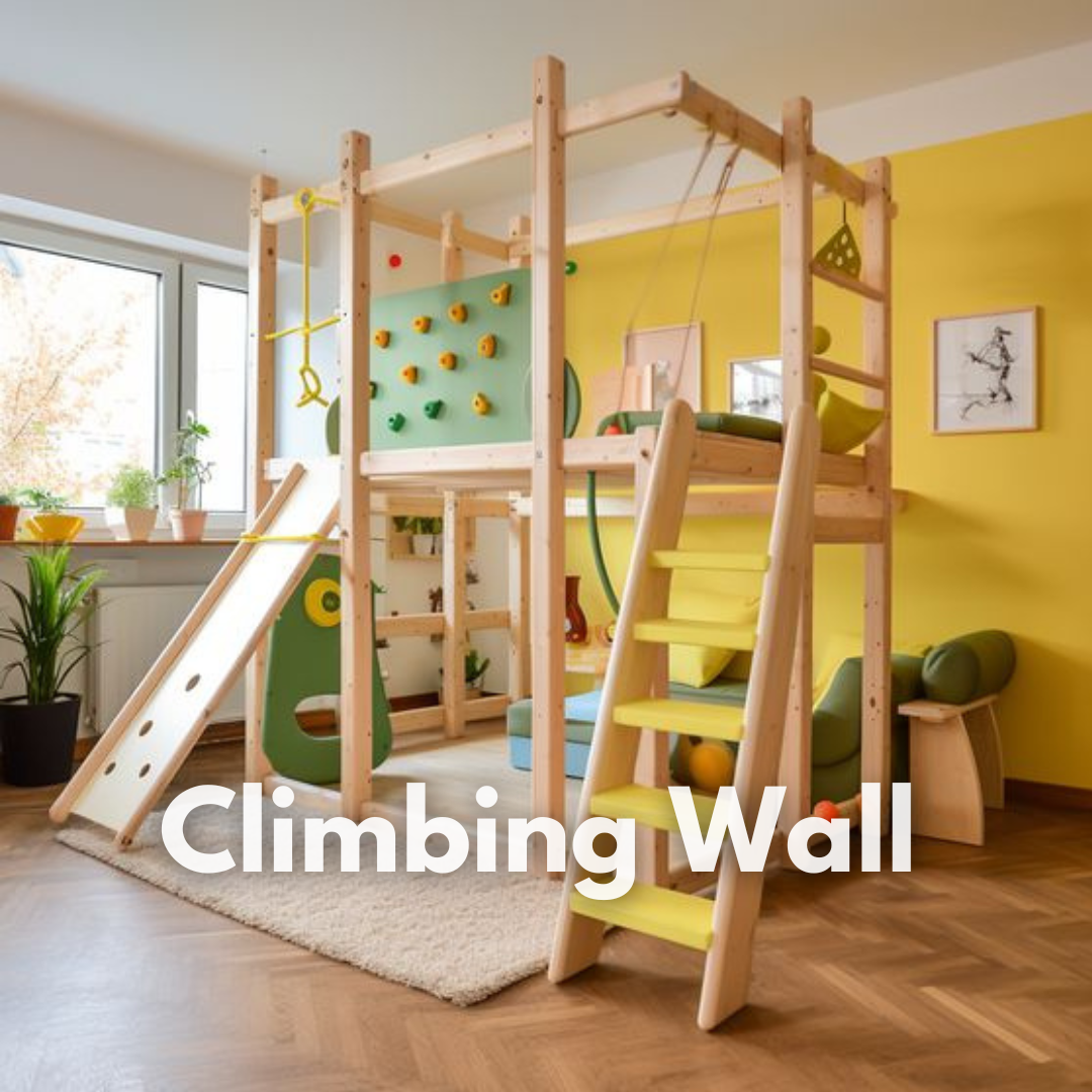 Climbing wall for kids with swedish ladder in dubai abu dhabi