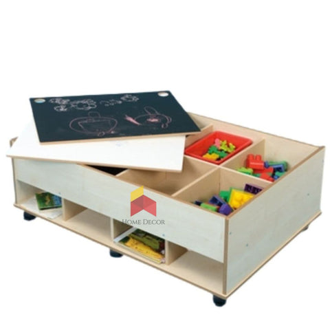 XL Chalk Board With Cubby Storage Unit Table
