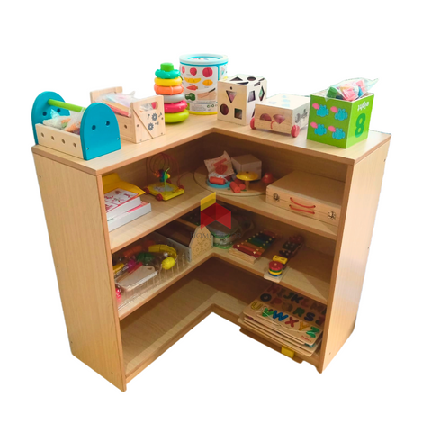 Montessori Toy Shelf For Corner Spaces