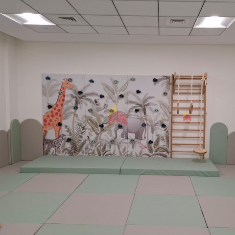 Forest themed Climbing walls Panel with Swedish ladder | Combo