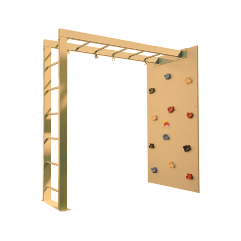Metal Monkey Bar Frame With Climbing Wall – Indoor & Outdoor