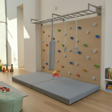 Climbing Wall Set With Monkey Bars And Accessories