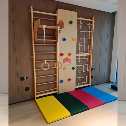 9-in-1 Swedish Ladder Wall Gym Fitness and Fun Monkey Bars