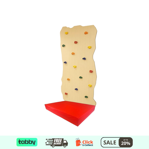 Rock Themed Climbing Wall With Safety Mattress | Single Panel