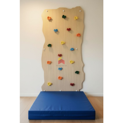 Rock Themed Climbing Wall With Safety Mattress | Single Panel