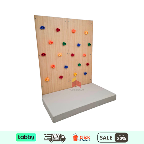 Climbing Wall Active Fun for Playtime - Double Panel With Safety Mattress