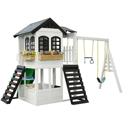 Two-Story Playhouse with Swing - Ideal for Outdoor Adventures Home Decor Kids