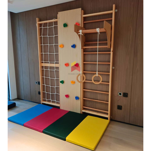 9-in-1 Swedish Ladder Wall Gym Fitness and Fun Monkey Bars