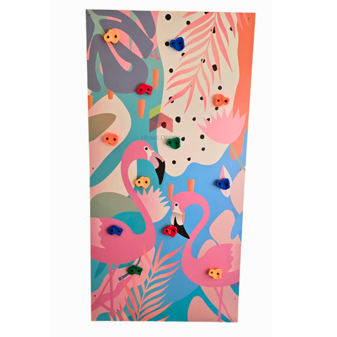 Flamingo Themed Climbing Wall Single Panel | Fun and Colorful