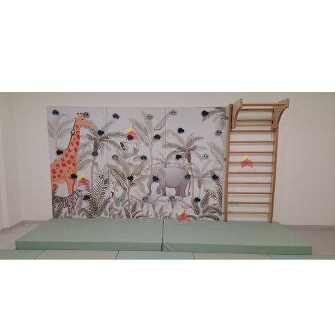 Forest themed Climbing walls Panel with Swedish ladder | Combo