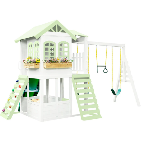 Two-Story Playhouse with Swing - Ideal for Outdoor Adventures Home Decor Kids