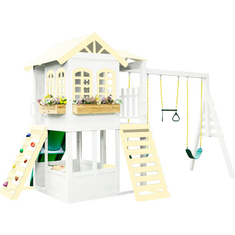 Two-Story Playhouse with Swing - Ideal for Outdoor Adventures Home Decor Kids