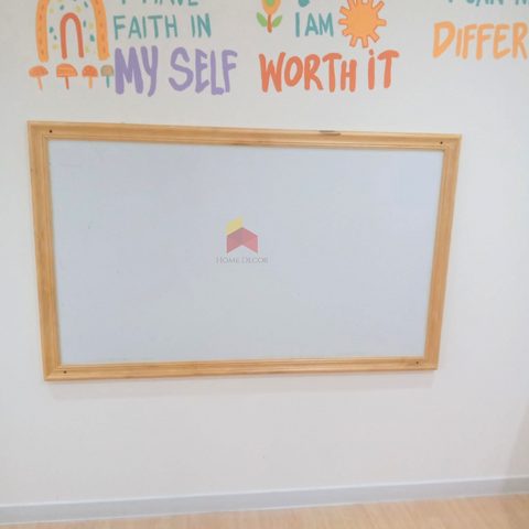 Magnetic Whiteboard with Wooden Frame Rectanular Shape
