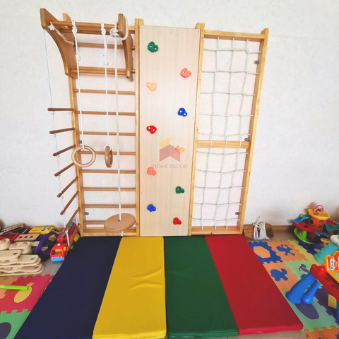 9-in-1 Swedish Ladder Wall Gym Fitness and Fun Monkey Bars