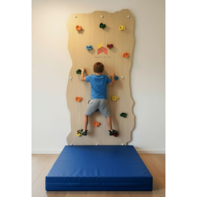 Rock Themed Climbing Wall With Safety Mattress | Single Panel