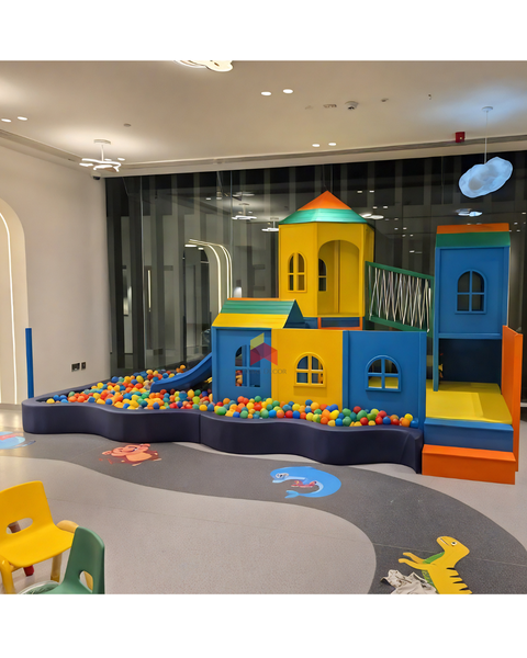 Kids Indoor Multi Level Castle Play Structure with Ball Pool