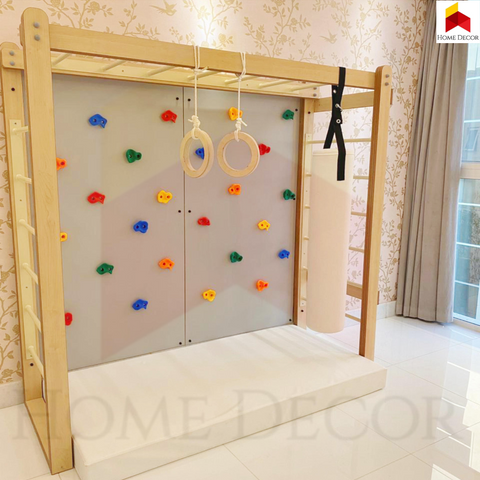 MONKEY BAR WITH DOUBLE PANEL CLIMBING WALL Home Decor Kids