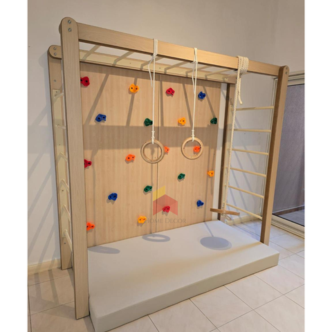 Monkey Bar With Double Climbing Wall Panels