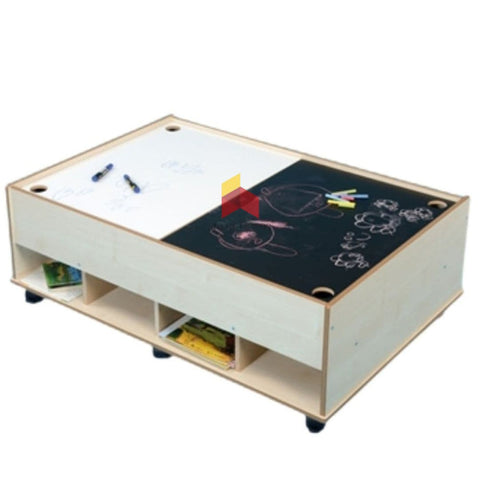 XL Chalk Board With Cubby Storage Unit Table