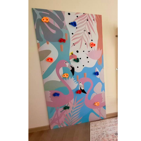Flamingo Themed Climbing Wall Single Panel | Fun and Colorful