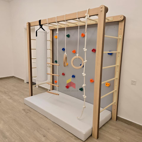 Monkey Bar With Double Climbing Wall Panels