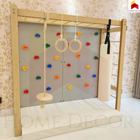 MONKEY BAR WITH DOUBLE PANEL CLIMBING WALL Home Decor Kids