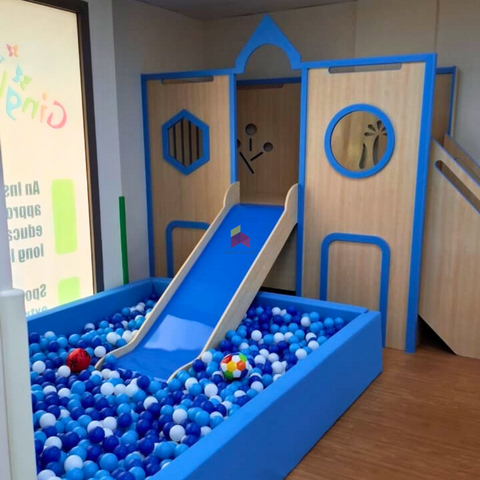Indoor Play House With Slide And Ball Pool