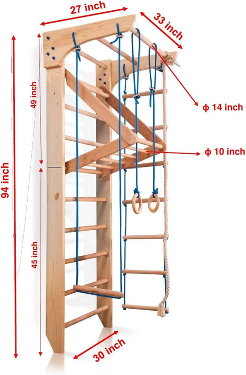 Wooden Swedish Ladder Gymnastic Wall - Home Decor Kids