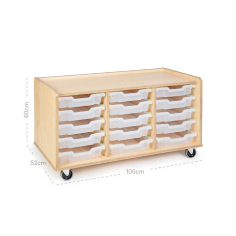Mobile Tray Storage Unit 15 Shallow Trays