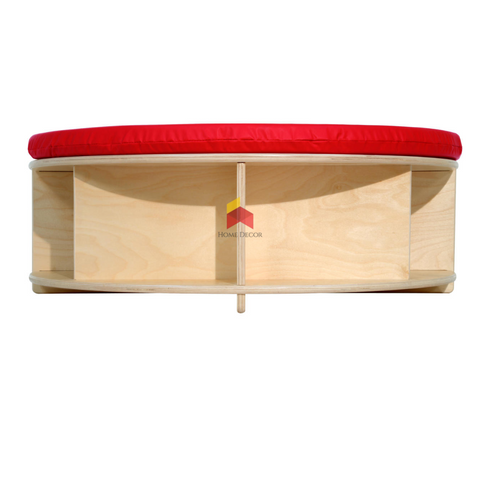 Circular Bench Seating With Open shelves