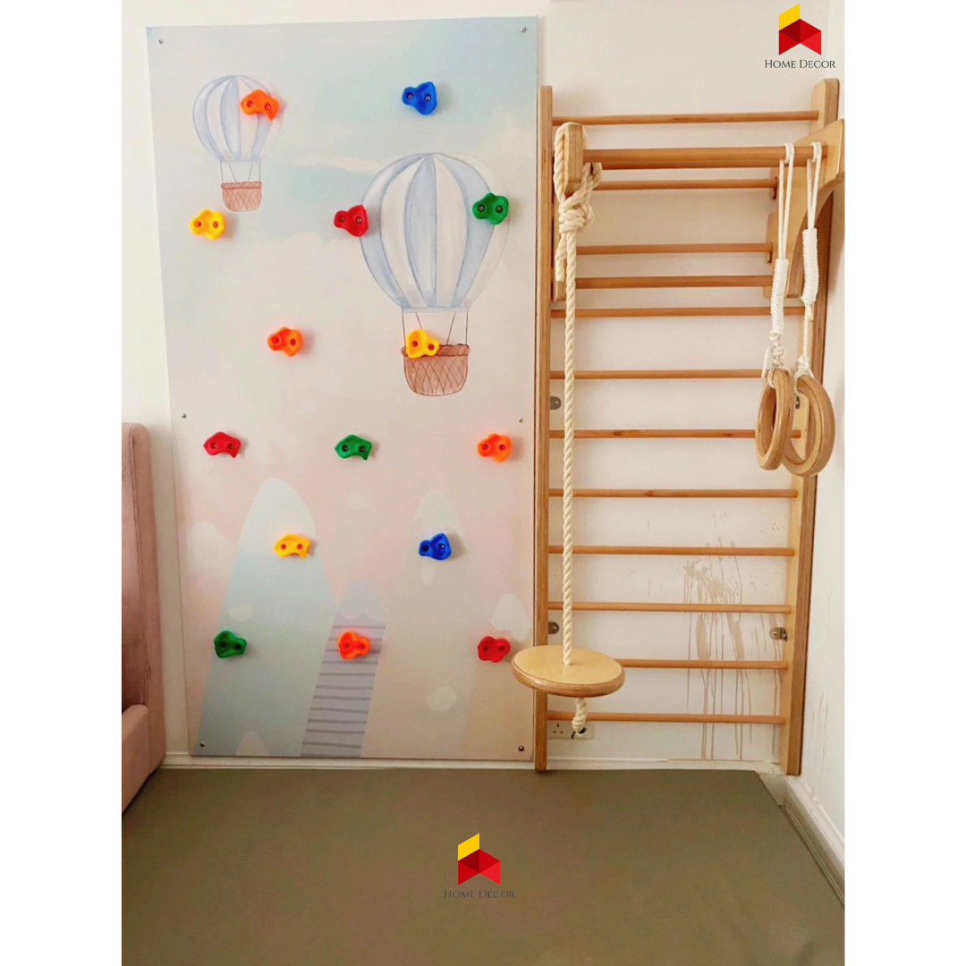 Climbing Wall and Swedish Ladder Combo Home Decor Kids UAE