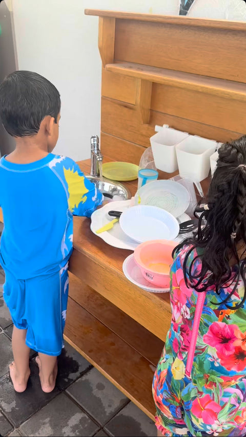 Childrens Outdoor Play Kitchen With Two Functional Taps