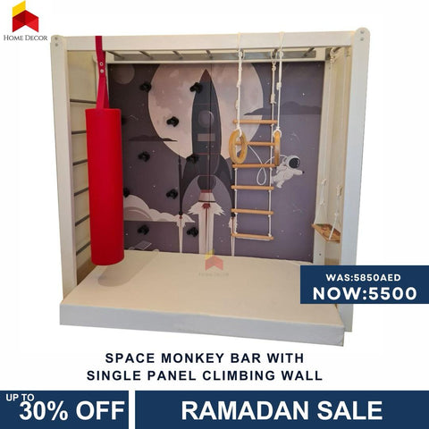 SPACE MONKEY BAR WITH SINGLE PANEL CLIMBING WALL