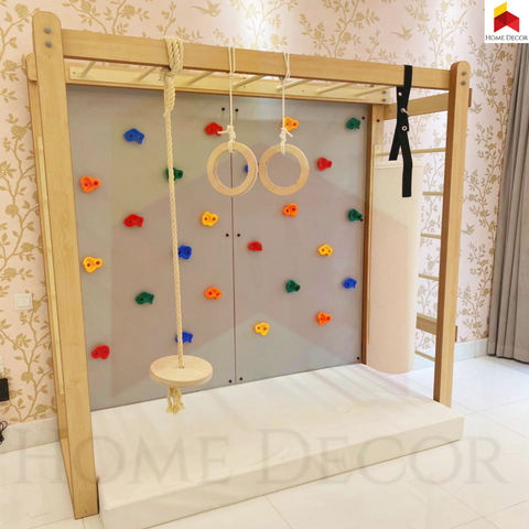 Monkey Bar With Double Climbing Wall Panels