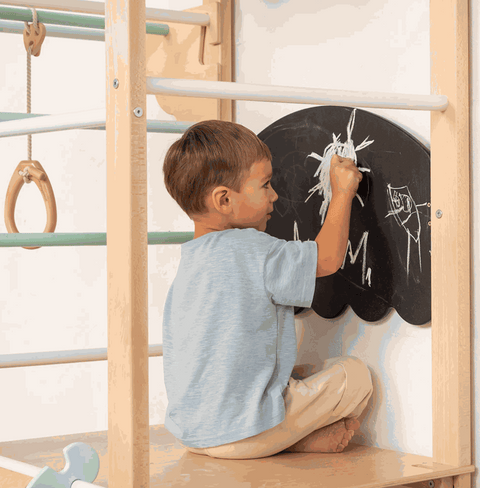 Mini Indoor Tower with Swedish Ladder, Slide, and bars Home Decor