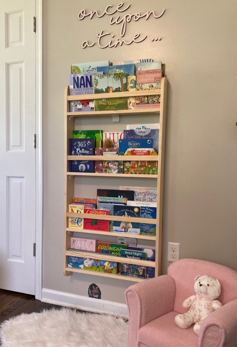 Wall-Mounted Wooden Bookshelf: 4 Tiers Home Decor