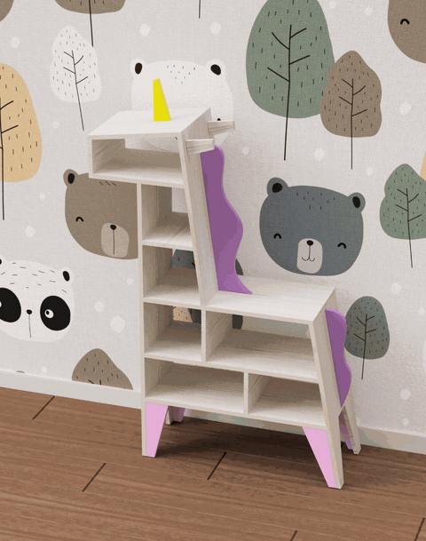 Unicorn Shaped Book Shelf - Whimsical and Practical Kids' Room Decor Home Decor
