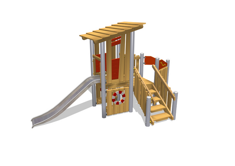 Pirate Ship & Play Tower Themed Outdoor Play Structure
