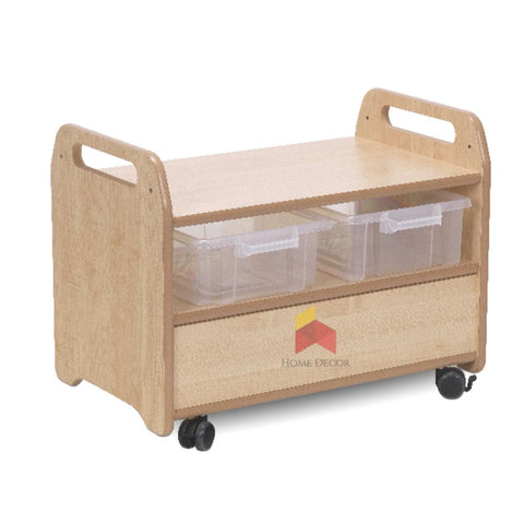 Compact Two-Shelf Rolling Cart