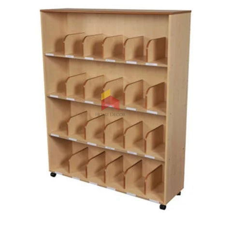 24-Compartment Library Book Cabinet
