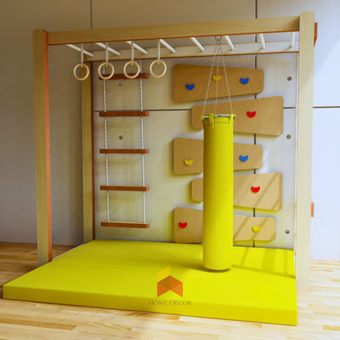 Climbing Wall With Monkey Bar Home Decor Kids