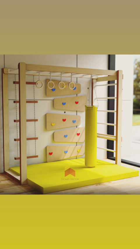 Climbing Wall With Monkey Bar Home Decor Kids