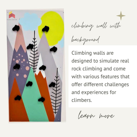 Kids' Climbing Wall with Colorful Mountain Background Home Decor Kids