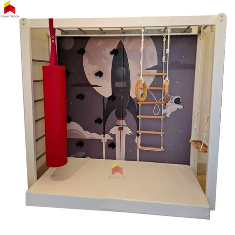 SPACE MONKEY BAR WITH SINGLE PANEL CLIMBING WALL