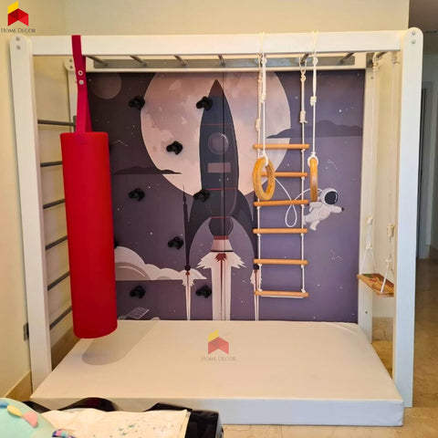 SPACE MONKEY BAR WITH SINGLE PANEL CLIMBING WALL