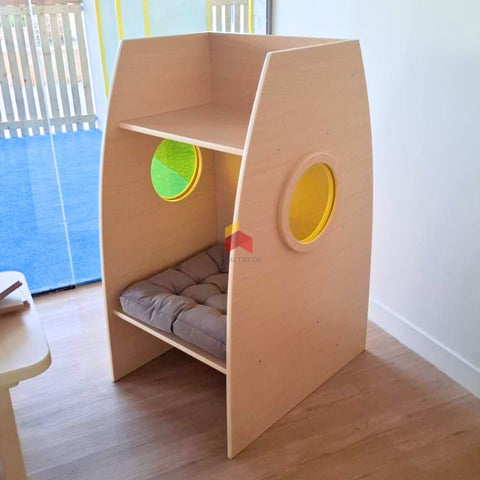 Wooden Study Unit | Seat With Book Storage | Combo